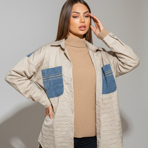 KOT DETAYLI KAPİTONE GÖMLEK CEKET