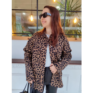 LEOPAR GABARDİN GÖMLEK CEKET