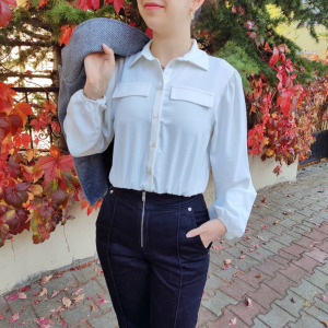 ETEĞİ LASTİKLİ MİNİ GÖMLEK