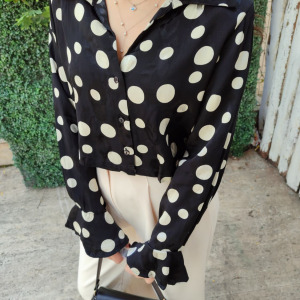 PUANTİYELİ CROP GÖMLEK